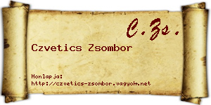 Czvetics Zsombor névjegykártya