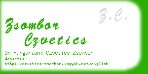 zsombor czvetics business card